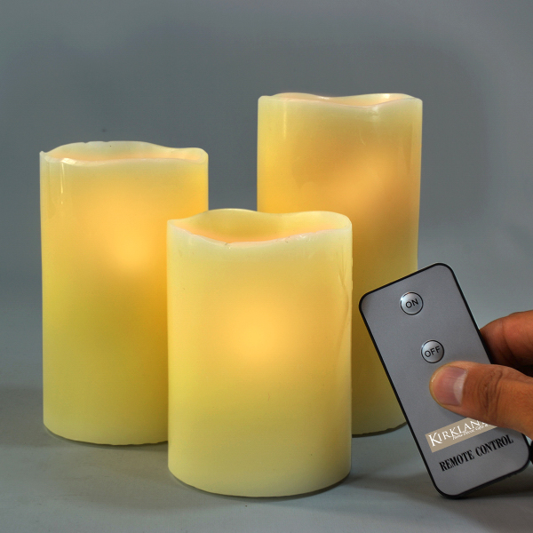 Flameless pillar candles with remote control River Rock Marketing